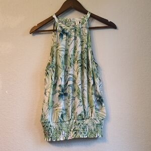 Joie Tropical Green Halter Top